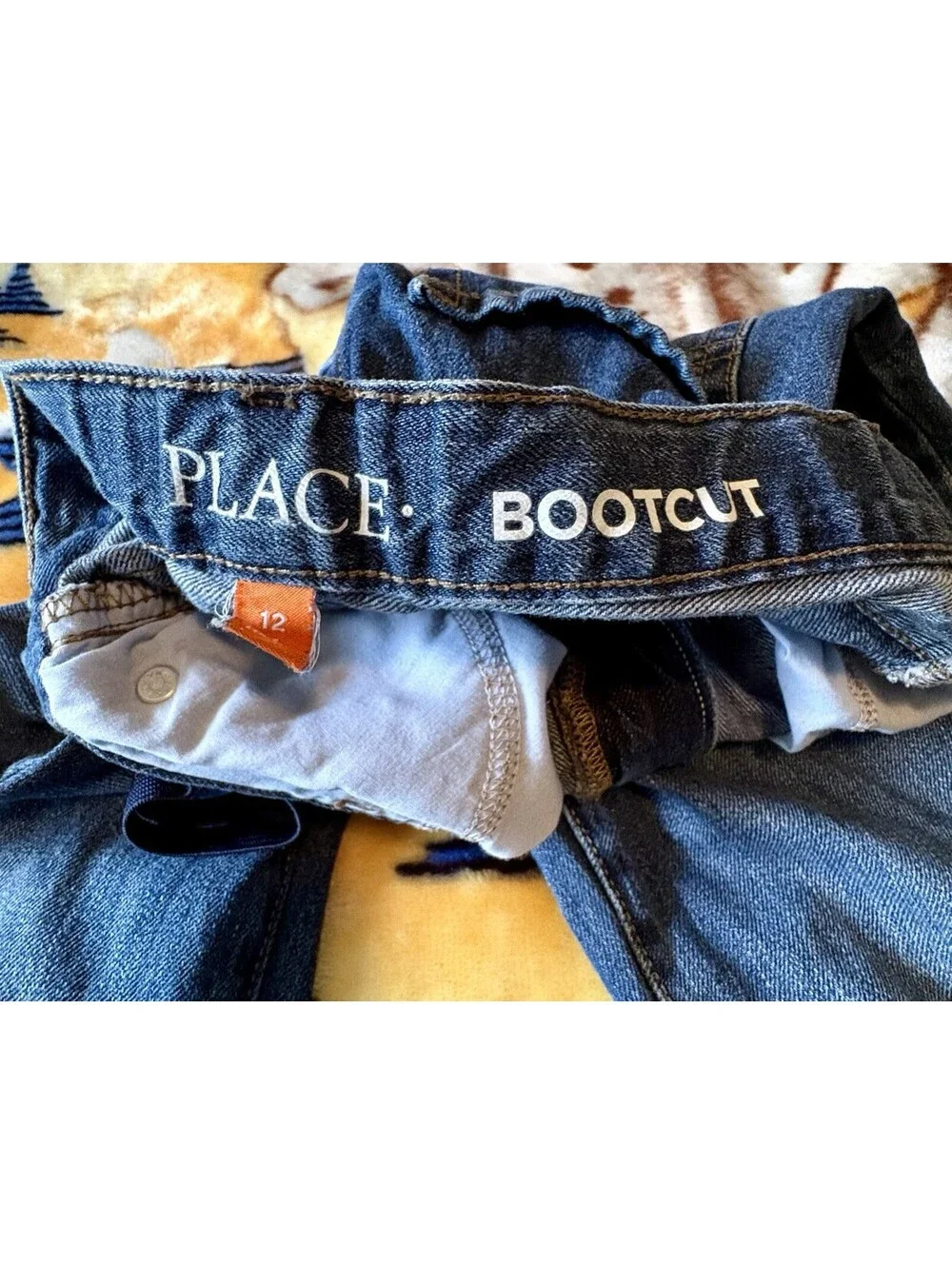 The Children's Place Boys Bootcut Jeans Blue Denim Size 12